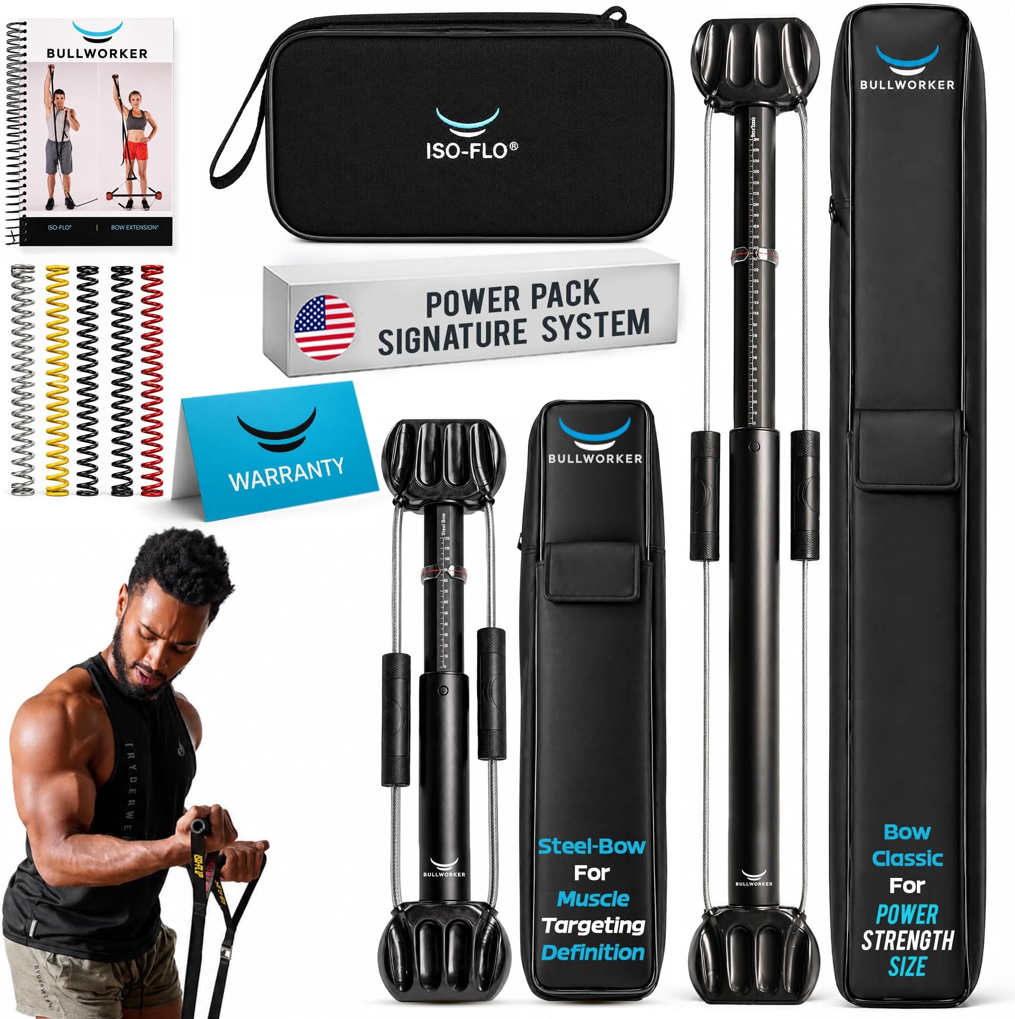 Power Pack Isometric Exercise Equipment, Portable Strength Training at Home Gym Equipment for Back, Shoulder, Chest, Biceps, Abs, Arm, Ab Workout, Cross Training for Total Body Fitness