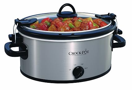 Crock-Pot SCCPVL400-S 4-Quart Cook and Carry Slow Cooker, Stainless Steel, Silver