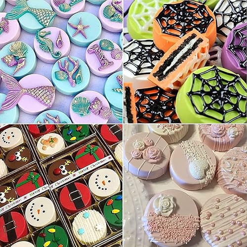 Miniatura 5 de Actvty Moldes Redondos de Chocolate para Galletas, 3 Piezas, Moldes de Silicona Cilíndricos de 12 Cavidades para Cubrir Oreo, Galletas, Caramelo,