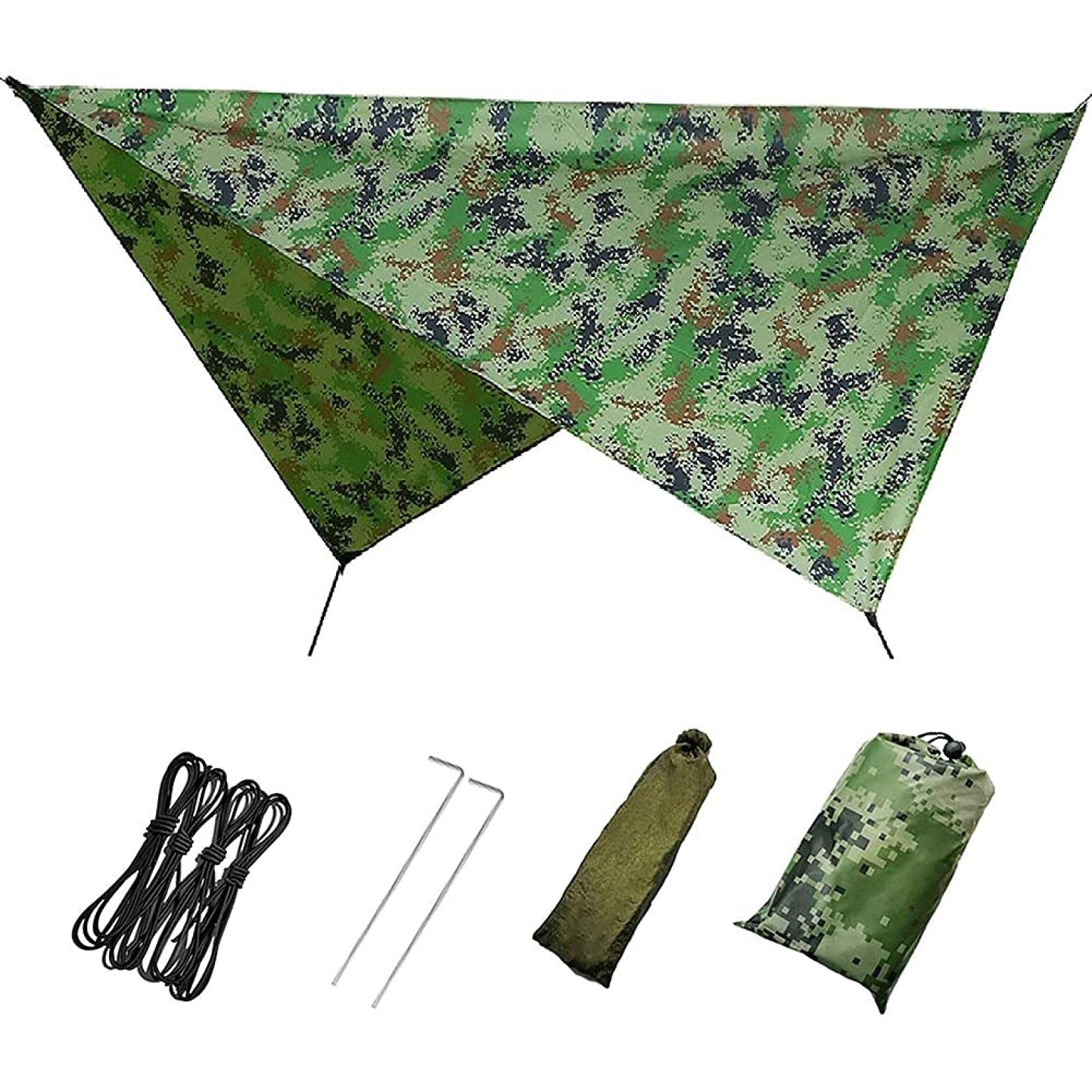 Telo da Esterno Impermeabile, Tendalino Parasole da Campeggio, Tappetino da Picnic Resistente All'umidità Tenda Multifunzione Amaca Telo Antipioggia con Borsa per Il Trasporto, C