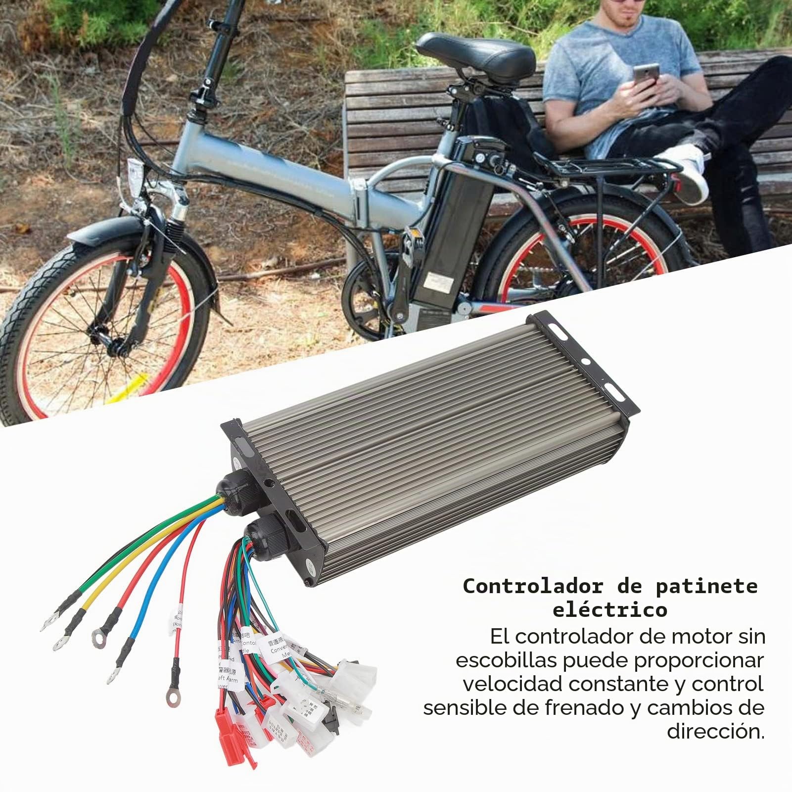 Controlador de Scooter Eléctrico, 48V 60V 64V 72V 2000W 18 Tubos Controlador de Motor sin Escobillas de Bicicleta Eléctrica de Aleación de Aluminio para Scooter de Bicicleta Eléctrica