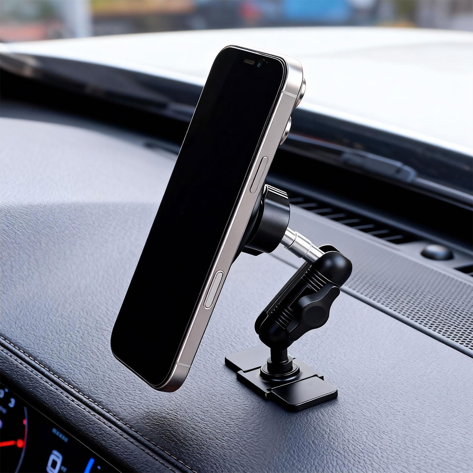 Adaptador de extensión de montaje de bola de aluminio de 17 mm, barra de extensión de rotación de 360° para rejilla de ventilación de coche, soporte de teléfono con ventosa, compatible con