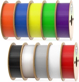 dikale PLA Pro 3D Printer Filament 10 Packs, 1.75mm No Tangle, Each Spool Net Weight 1KG, in Total 10KG Bundles, Black+Whi... Price In India