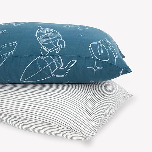 Little Unicorn Paquete de 2 fundas de almohada estándar, tela de muselina súper suave y transpirable, cierre de sobre cómodo, para cuna y cama de