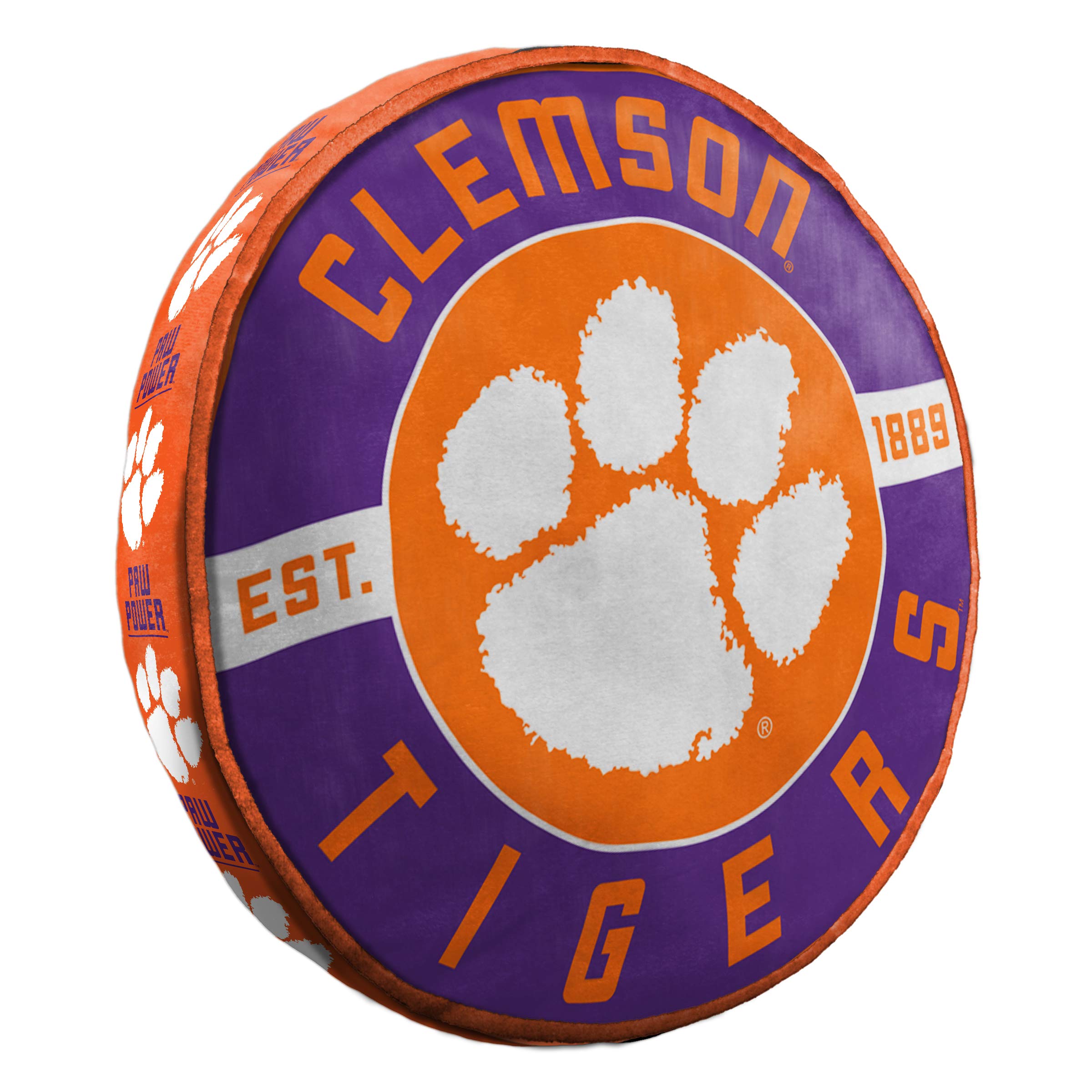 The Northwest Company NCAA Clemson Tigers Round Cloud Pillow, 15", Team Colors