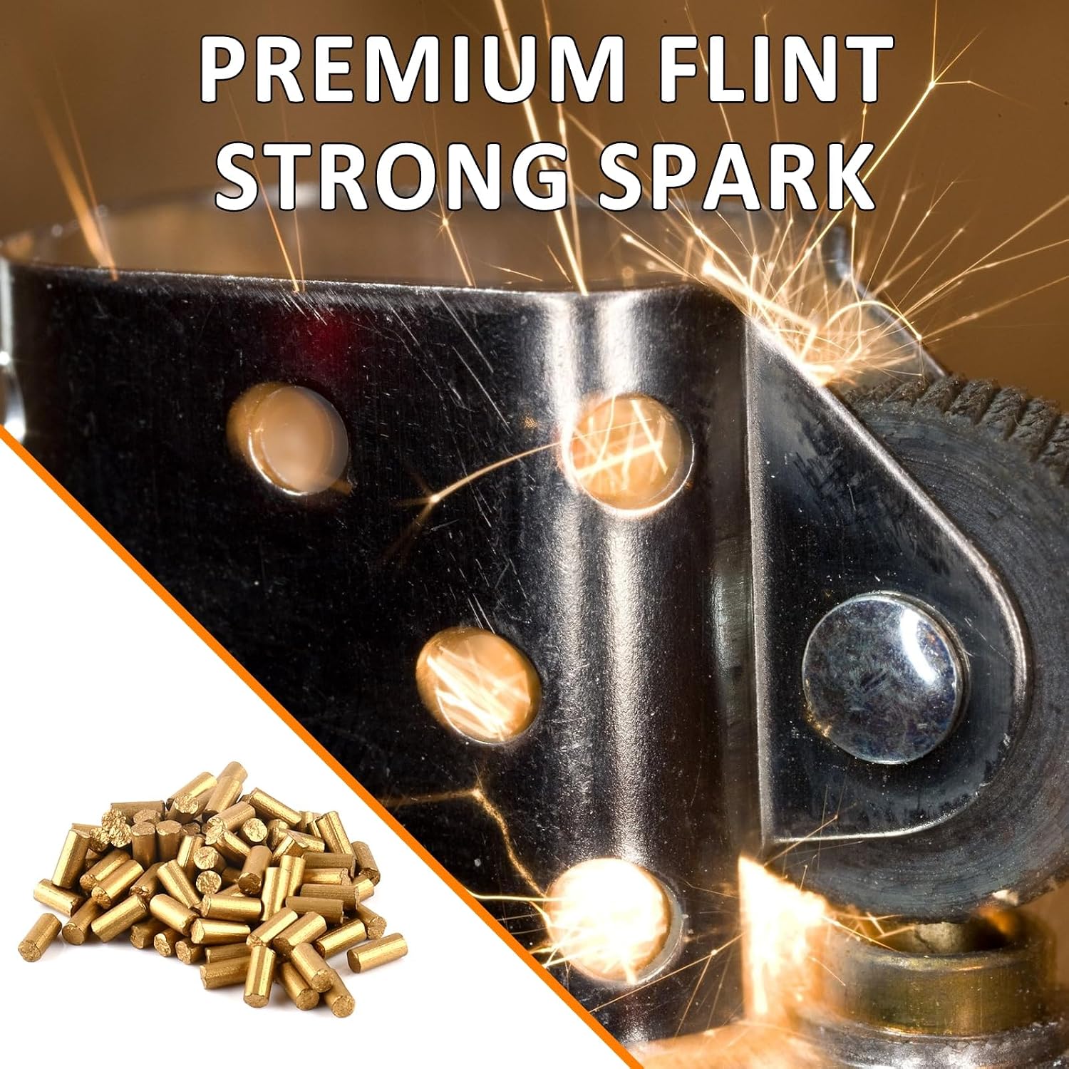Universal Lighter Flint Stone for Petrol Gas Fluid Lighter | 2.2 mm flint Compatible with Zippo Clipper Lighters, Approx 300pcs lighter flints replacement, Gold