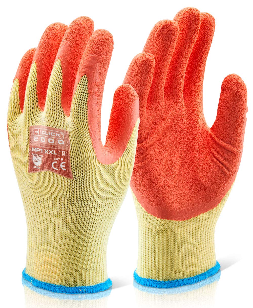 Lot de 10 gants multifonctions en latex Orange Taille M