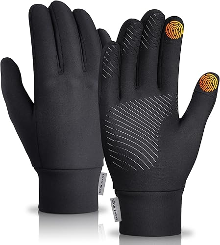 GXCROR Mens Womens Gloves with Touchscreen Fingers Thermal Thin Fleece Winter Glove for Running Driving Cycling Riding
