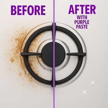 Purple Paste All Purpose Cleaning & Polishing Paste Tough Stain Remover for Kitchen, Bathroom, Oven, Stove, Tile & Grout Multi-Surface Cleaner Made in USA, 8oz (Pack of 3)