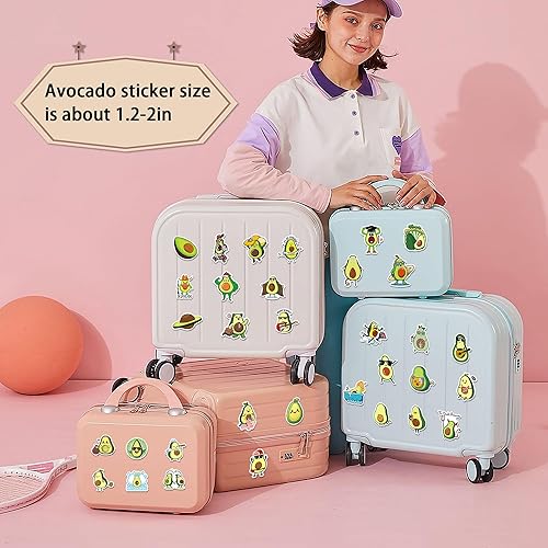 Miniatura 7 de Dorgua 100 calcomanías de aguacate, calcomanías de vinilo de aguacate no repetitivas, lindas calcomanías de aguacate impermeables para botella de
