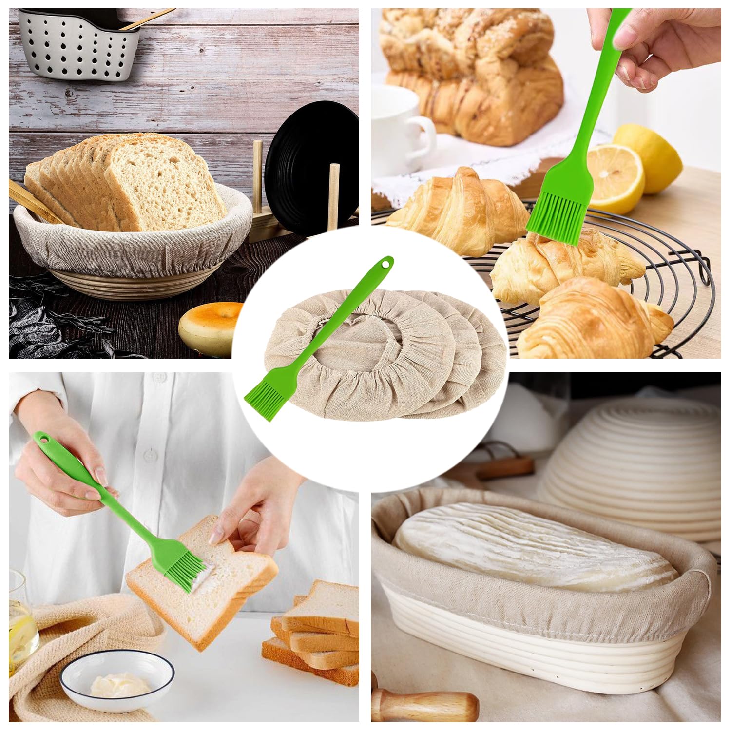 12 Coperture Per Cestino Del Pane In Lino E Cotone – 25,5 Cm, Per Fermentazione E Lievitazione, Riutilizzabili - 2