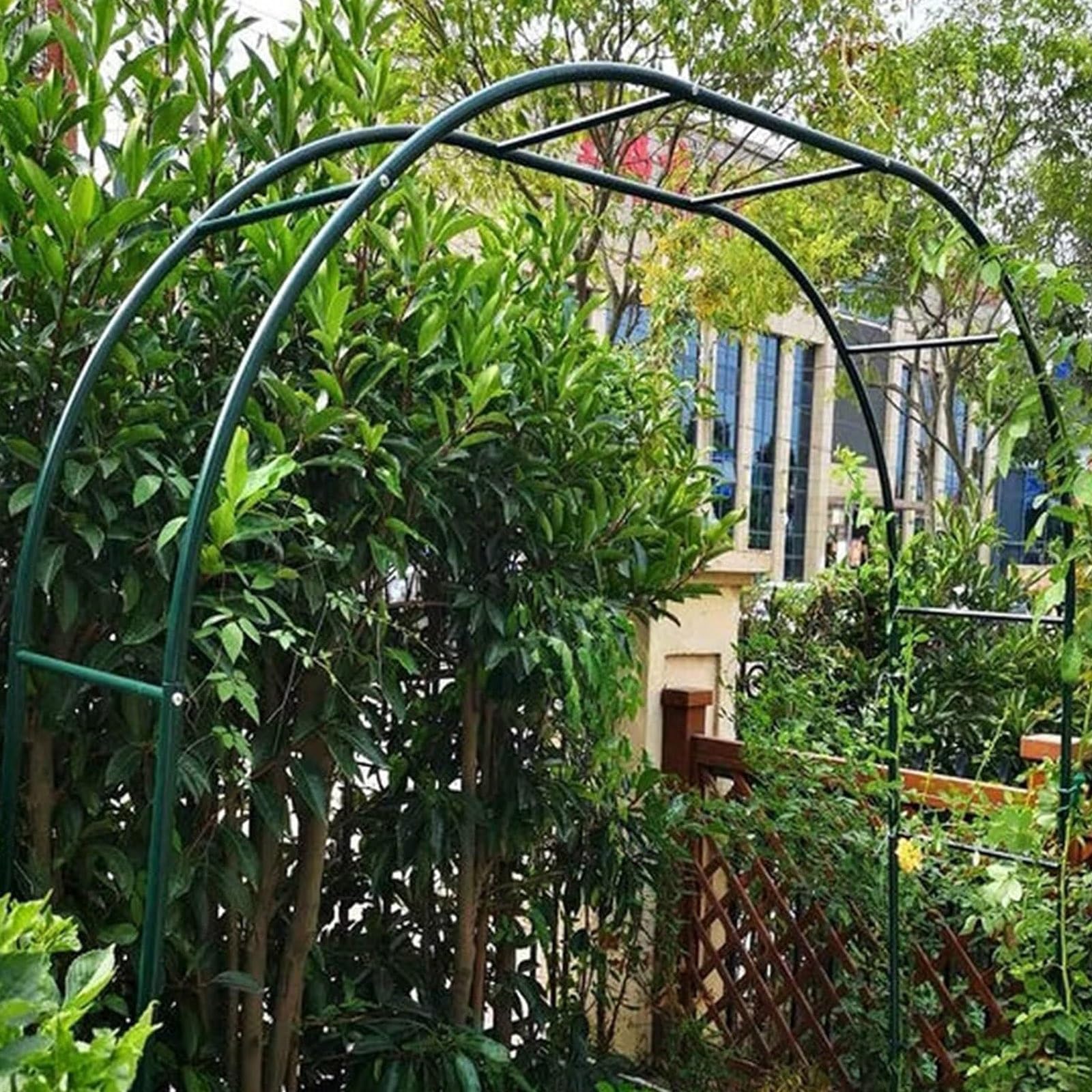 Arcos de jardín para plantas, arco de jardín de metal para vides, rosas y verduras, arco de boda blanco, 2,4 x 2,5 x 0,4 m, decoración al aire libre para eventos de jardín