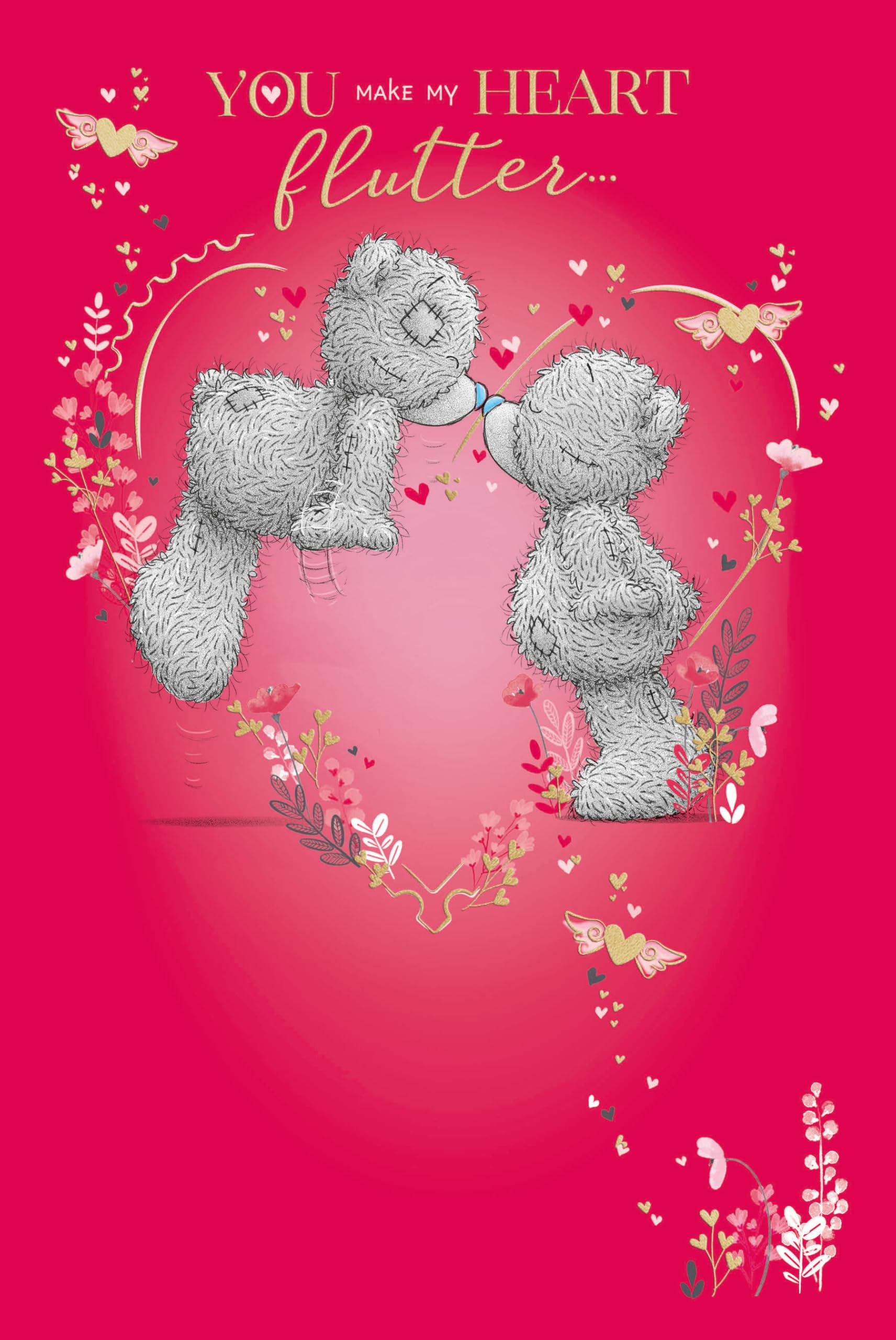 Me To You Tatty Teddy 'You Make My Heart Flutter' Valentine's Day Card 6 x 9 - Official Collection