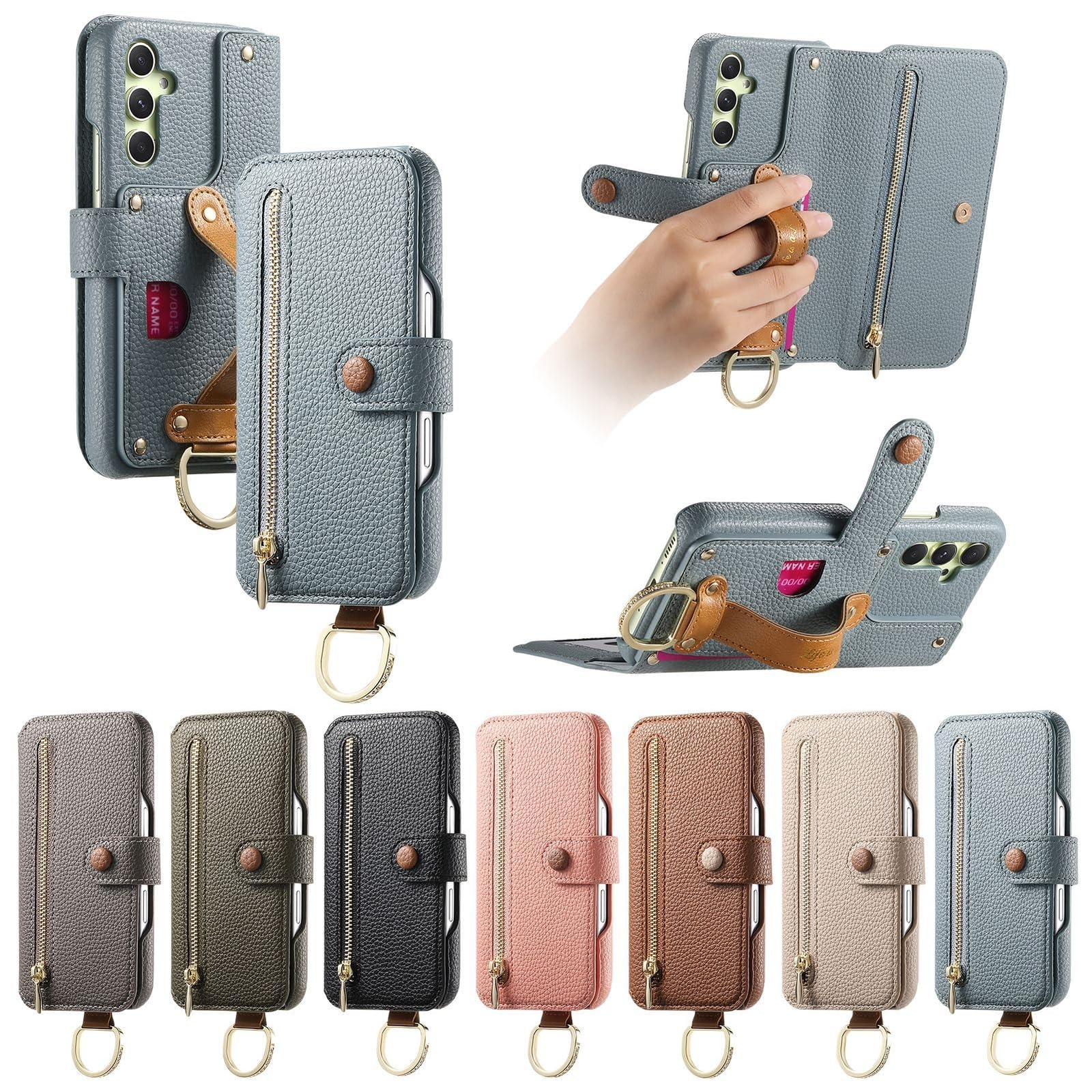 Generic etui kompatybilne z Samsung Galaxy S24 Ultra (kolor: niebieski) Premium magnetyczne etui z klapką skórzany portfel z uchwytem na kartę do telefonu