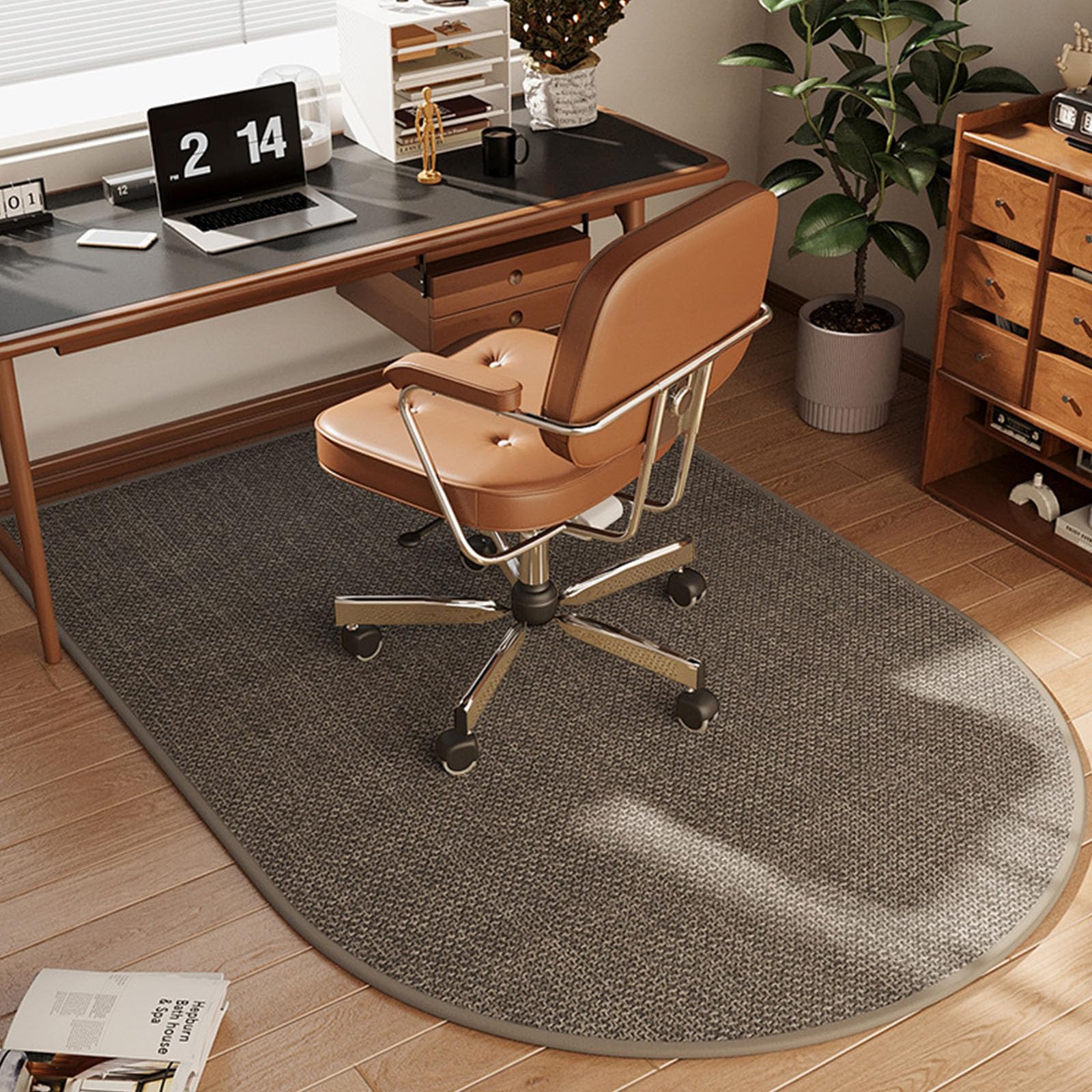 WaiDXn Linen Floor Mats To Protect Carpets And Hardwood Floors In The Office(Braun,100x120cm)