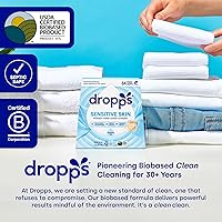 Vista 6 de Dropps Sensitive Skin Laundry Detergent Pods, Unscented (160 Count) - Dermatologist Tested Laundry Pods - HE Compatible Laundry Supplies for Clean