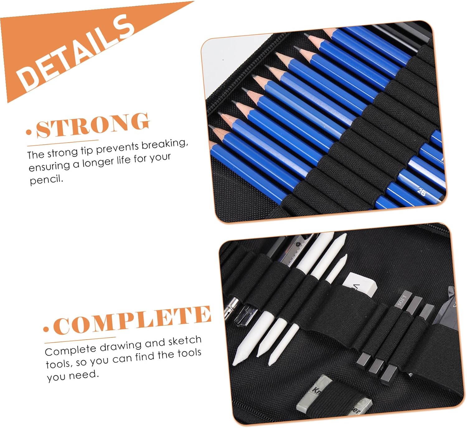 HAKIDZEL Professional Sketching Pencil for Students and Artists Lightweight Portable Drawing Kit with Shading and Blending Pencils Comfortable Grip Art Supplies for Sketching and Technical