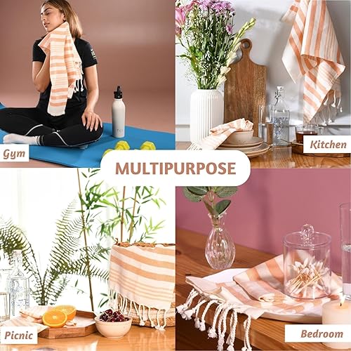 Miniatura 7 de Folkulture Toalla de mano  Juego de 2 toallas de mano de otoño (16 x 30) con lazo para colgar  Juego de toallas de mano turcas 100% algodón  Toallas