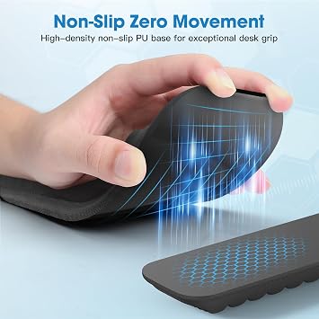 MEKASS Keyboard Wrist Rest, Soft Memory Foam Wrist Support, Keyboard Hand Rest Pad for Wrist Pain Relief, Keyboard Wrist Guard for Long Hours of Work, Gaming, Studying(Classic Black)