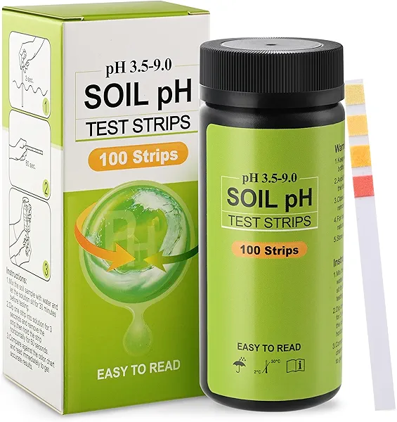 AAwipes Soil pH Test Kit (3.5-9 Range) 100 Strips Soil pH Tester for Acidity and Alkalinity of Garden Yard Lawn Grass Flower Vegetable Compost Nutrients Plants (J01-100)