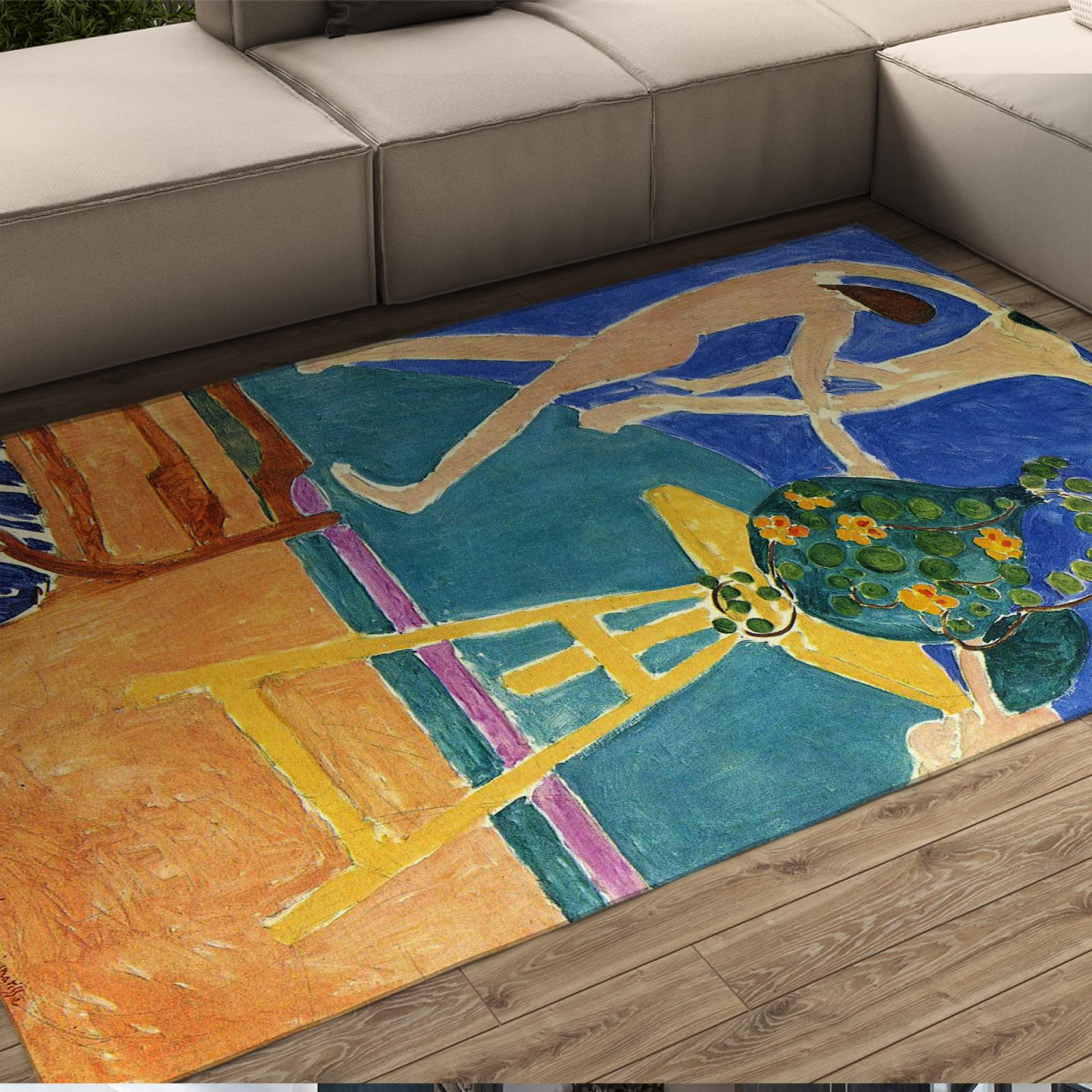 Tapis Henri Matisse Danse 80x150cm en peluche douce et antidérapante pour décor salon moderne