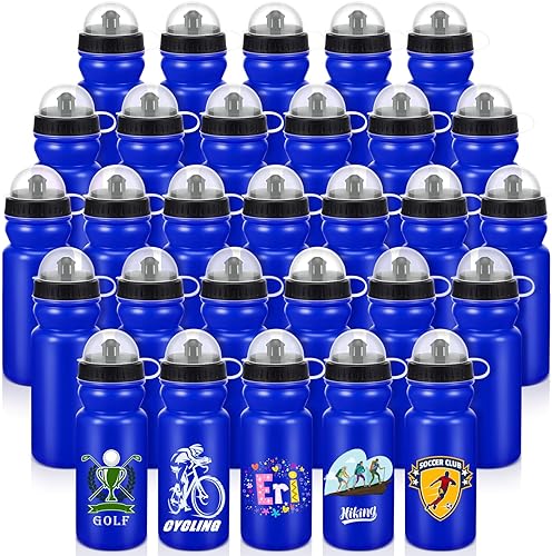 Mumufy Botellas de agua deportivas a granel de plástico de 20 onzas, botellas de agua reutilizables para bicicleta de montaña, botellas de agua en