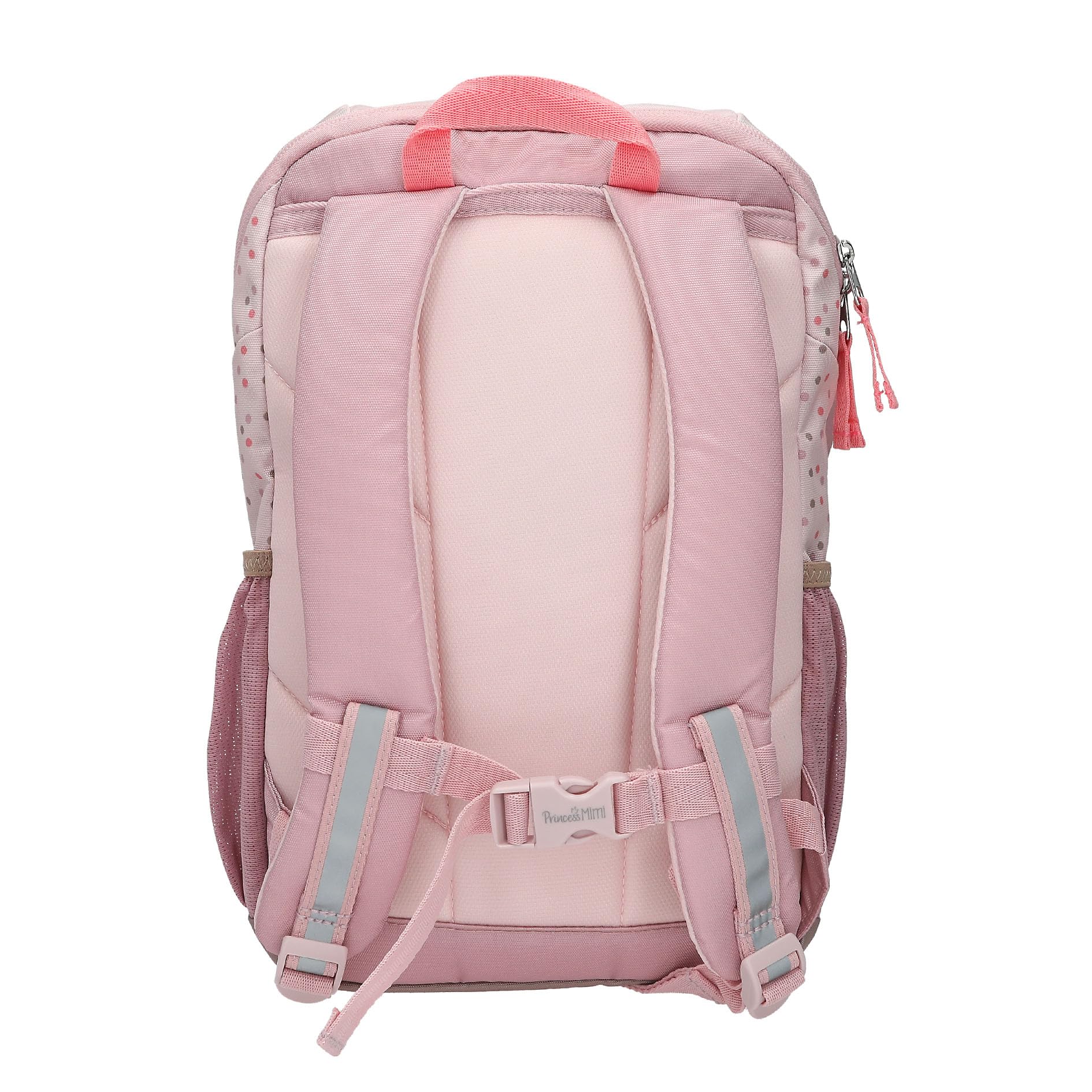 Depesche Princess Mimi - Depesche 13993 Princess Mimi: mochila ergonómica en marrón y beige, con cara de perro, orejas caídas aplicadas y estampado de lunares, bolsa con correas ajustables. Niñas