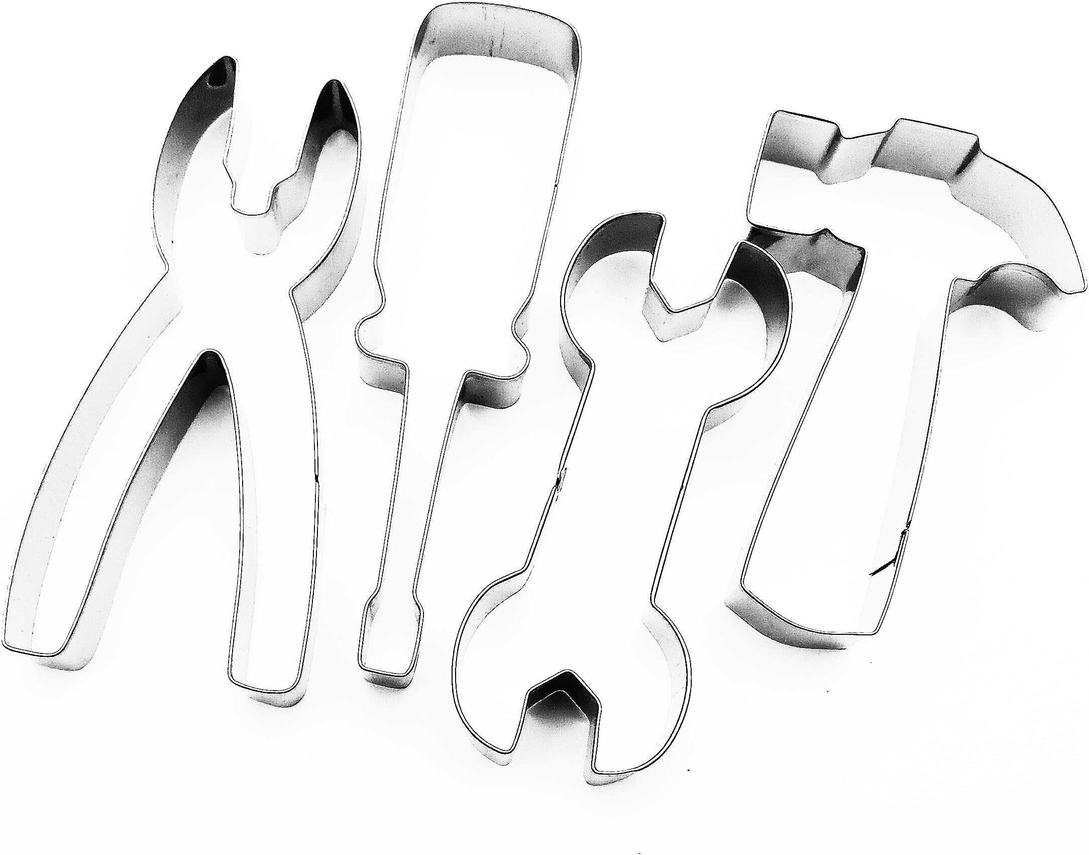 LAWMAN Construction Tool Cookie Cutters Hammer Spanner Pliers Fondant Candy Pastry Biscuit Baking 4 pcs set