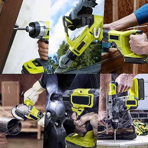 Miniatura 8 de Reemplazo mejorado de 3600 mAh para batería Ryobi de 18 V (paquete de 2) con cargador combinado compatible con batería Ryobi 18V ONE+ 3.6Ah P108