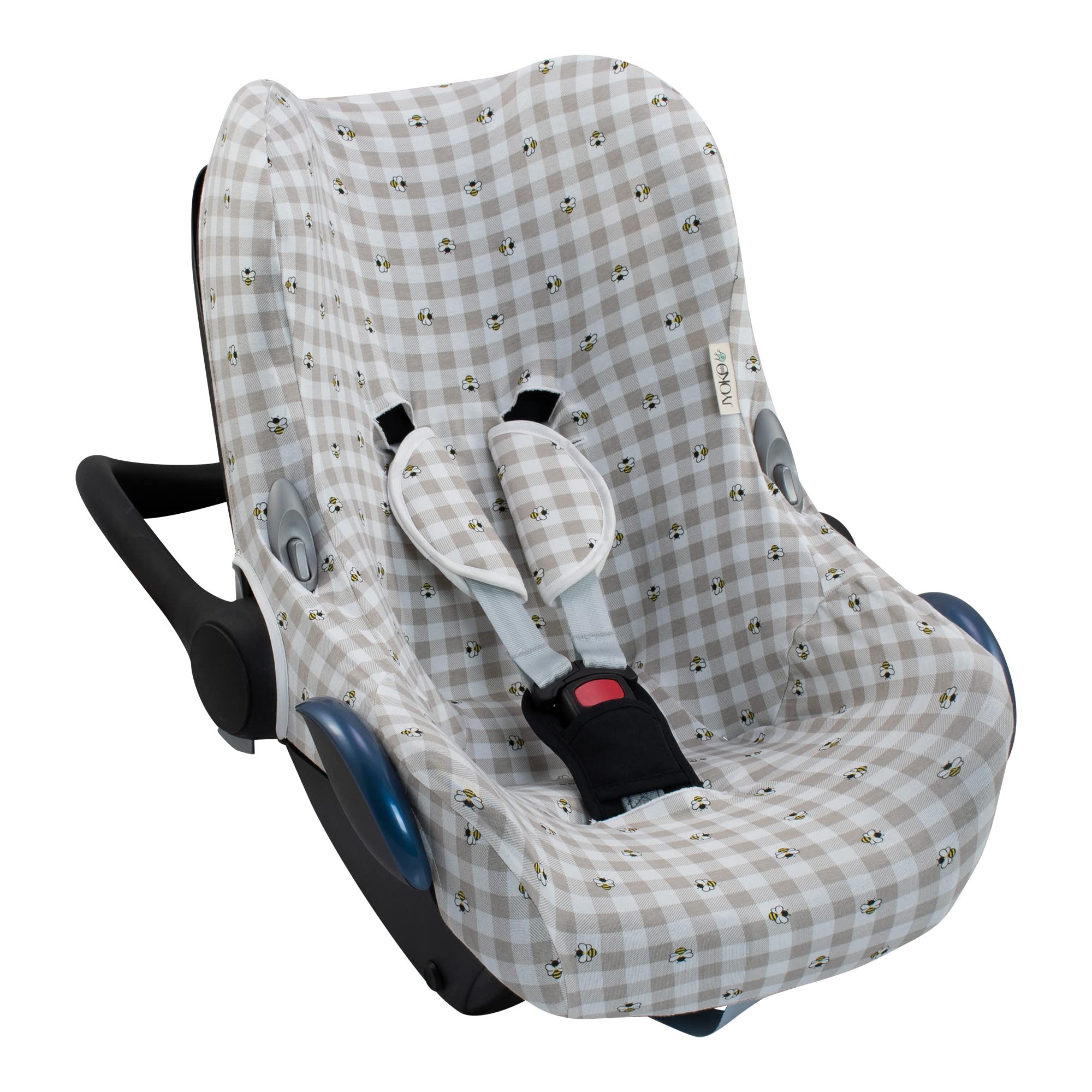 JYOKO Kids Funda de algodón para Silla de Coche Compatible con Maxi Cosi Cabriofix, Portabebe gr 0 (Picnic Vichy)