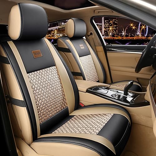 FREESOO Juego completo de fundas de asiento de automóvil fundas de asiento impermeables accesorios de protección de cojín para automóvil ajuste