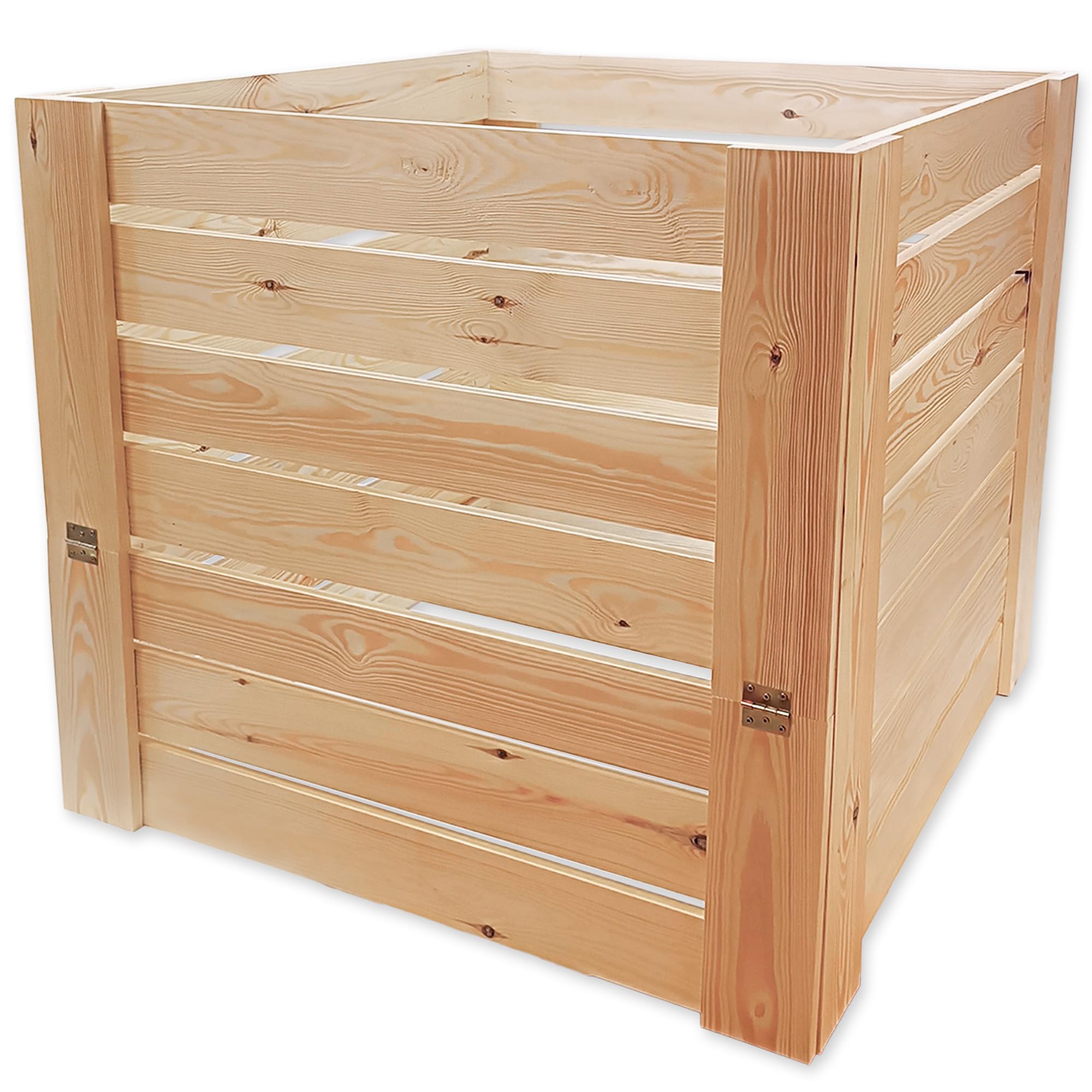 MG Design Holz Komposter 80 x 80 cm – Gartenkomposter aus Holz mit Klappe, Stabiler Kompostbehälter für Garten und Bioabfälle
