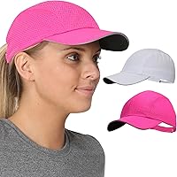 Vista 10 de TrailHeads Gorra para correr de día de carrera para mujer, gorra de rendimiento, ligera y de secado rápido, con malla deportiva y ribete reflectante