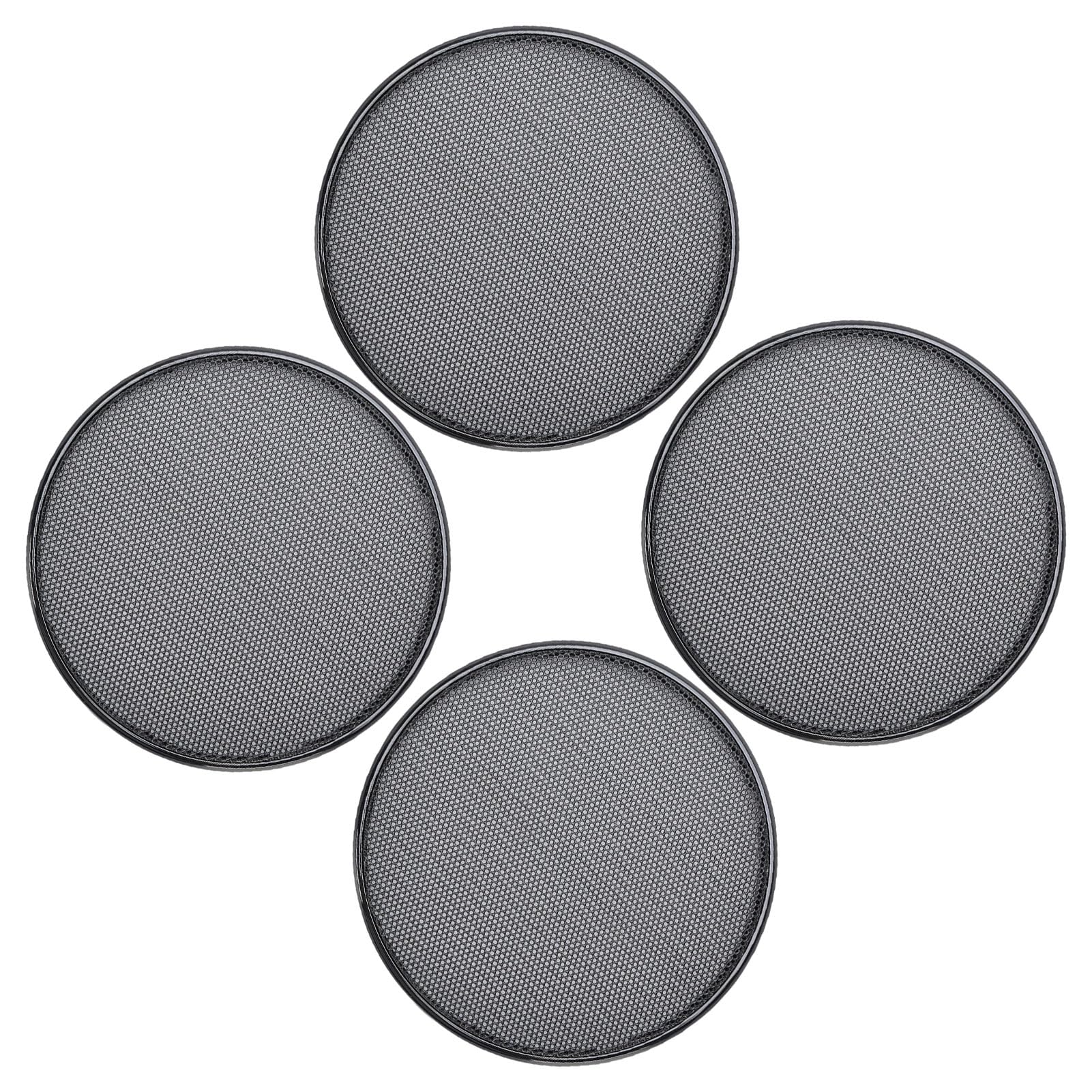 FAUOSWUK 4PCS Black Speaker Grill Covers, 149mm Diameter Metal Speaker Grill Universal Speaker Grill Mesh Cover with ABS Circle Round Speaker Grills Cover