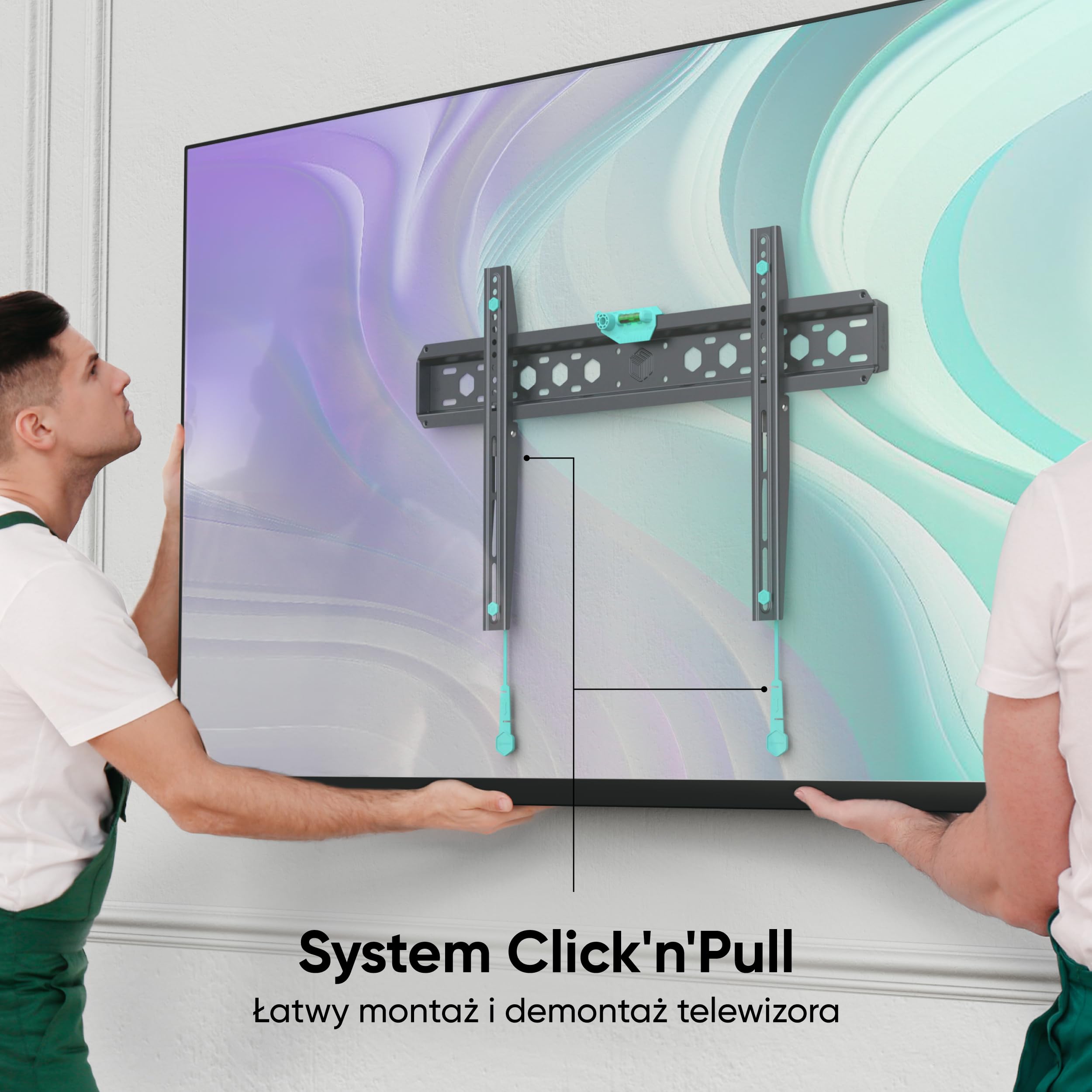 ONKRON Uchwyt ścienny do telewizora płaski do ekranu 43-85 cali do 68 kg, ultra cienki uchwyt ścienny do telewizora, uchwyt ścienny z VESA 75 x 75-600 x 400, uniwersalny uchwyt na telewizor, czarny