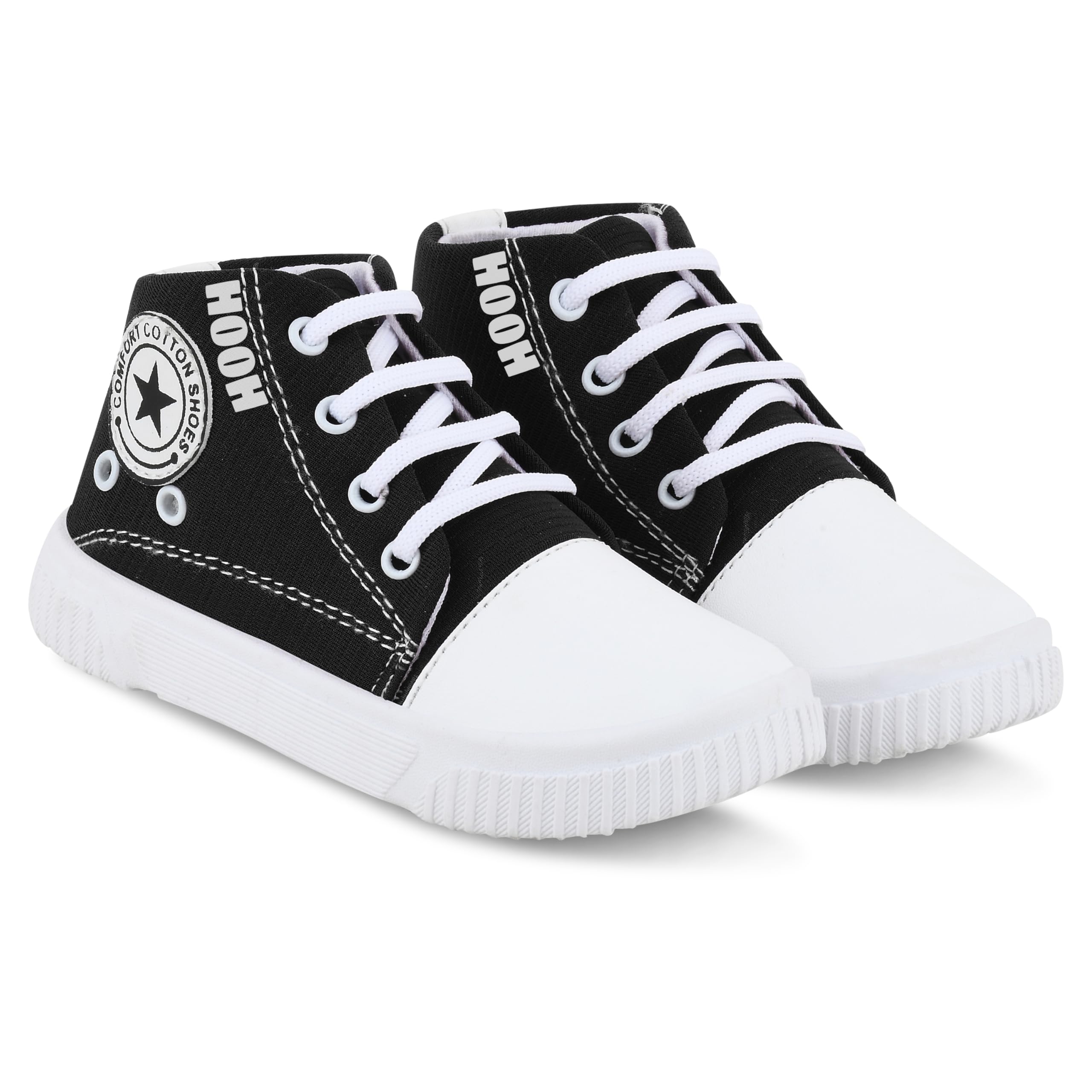 HOOH Kids Unisex Denim Sneakers for Baby Boys and Baby Girls Upto 12 Years (Age vs Size Chart in Images) (Black, UK Footwear Size System, Little Kid, Age Range, Medium, 3.5 Years, 4 Years) (B0DCJKY2NZ) Amazon Price History, Amazon Price Tracker