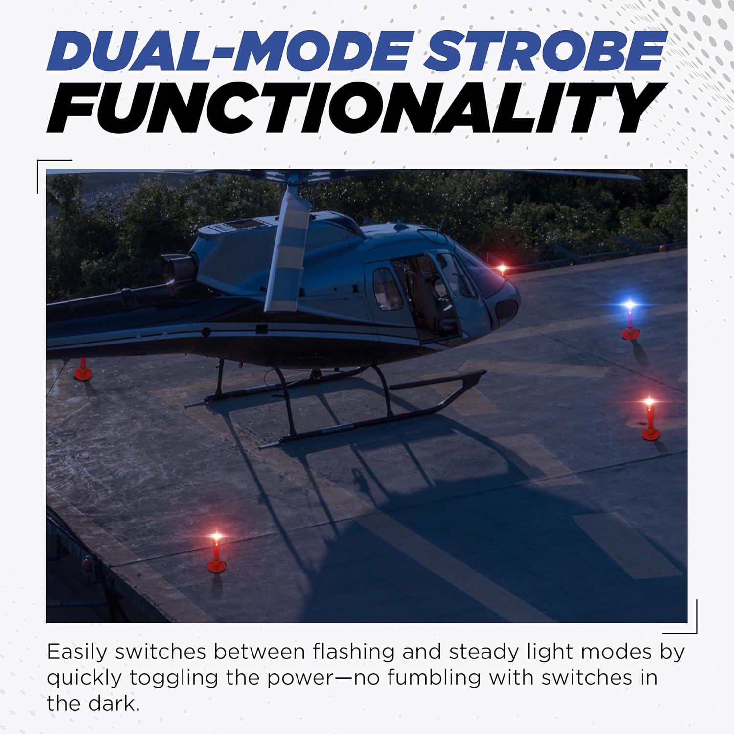 TEKTITE LED Emergency MEDIVAC Helicopter Landing Zone Light Kit – Strobe Lighting System for Law Enforcement, EMS and Rescue Operations | Waterproof Safety Markers for Aircraft,Drone Use