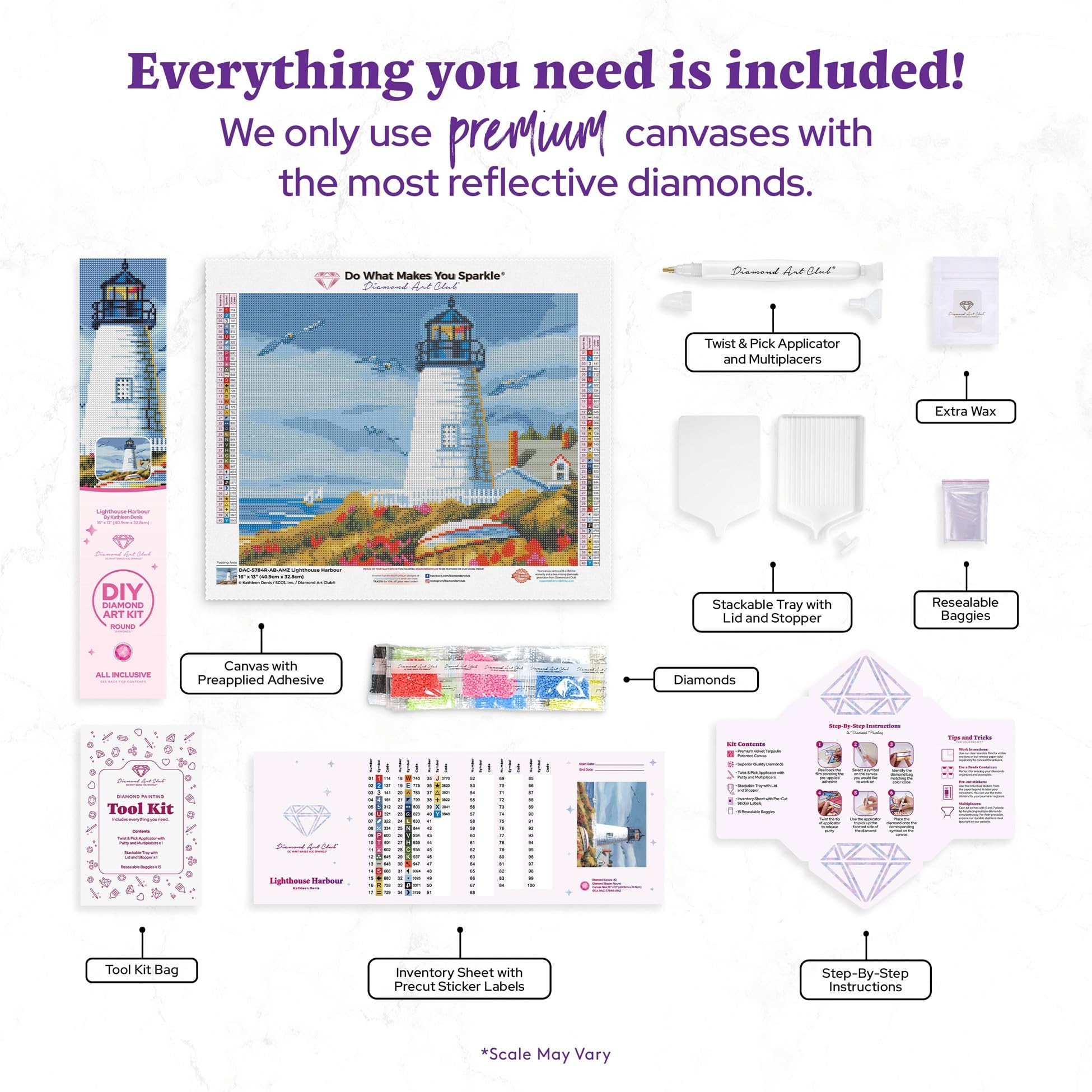 Amazon.com: DIAMOND ART CLUB Lighthouse Harbour Diamond Painting