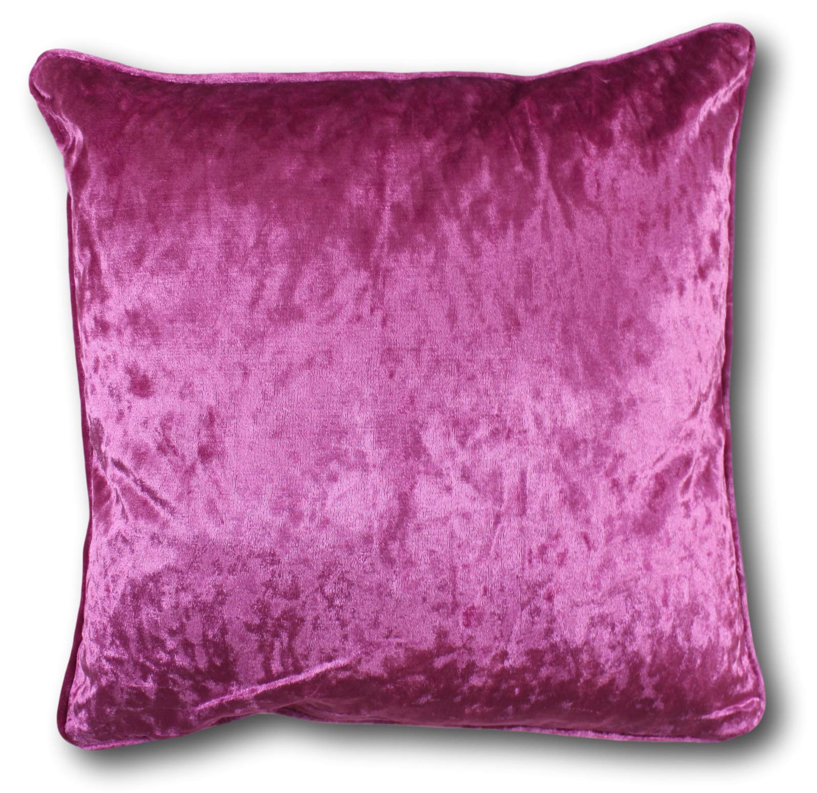 Casa D'or Fuchsia 2 X Luxurious Soft Crushed Velvet Cushion Cover 24" X 24" (60Cm X 60Cm) - Pack Of 2 (Fuchsia)