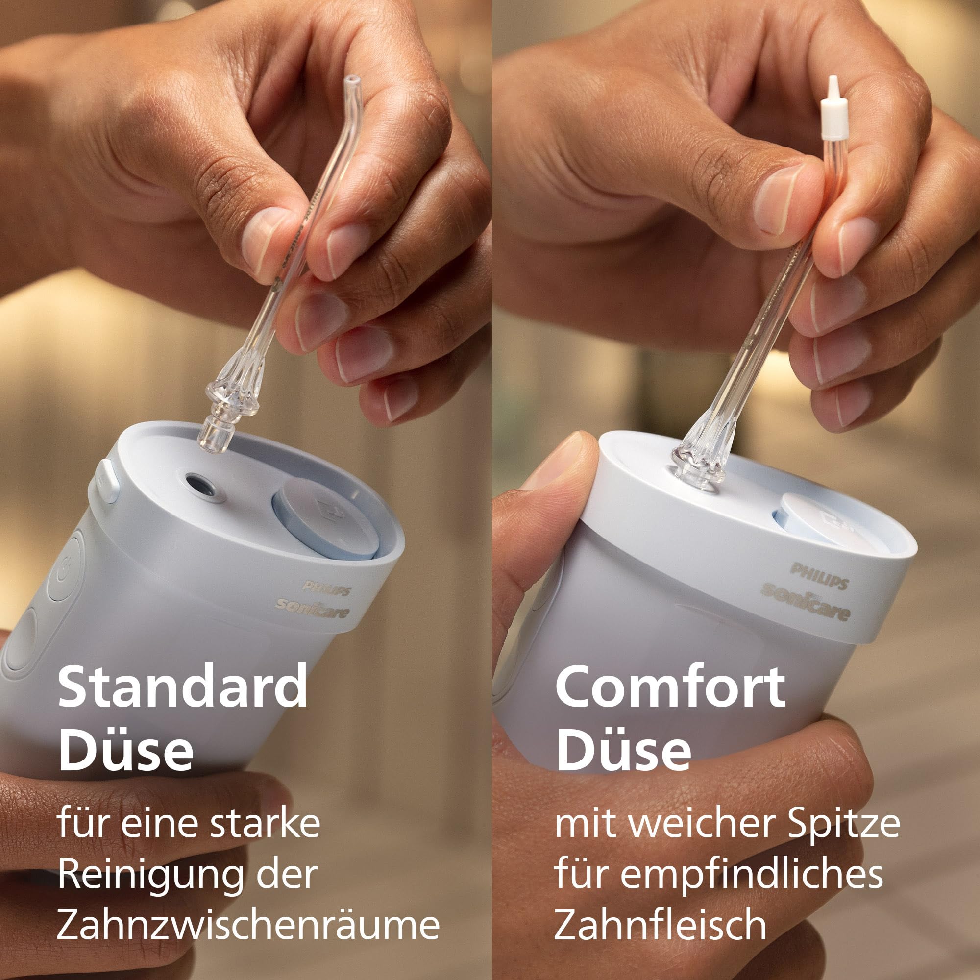 Philips Sonicare Compact Flosser 1000, tragbare Munddusche mit 3 Reinigungsprogrammen, IPX7 wasserdicht, reisefreundlich, Blau, Modell HX3333/24