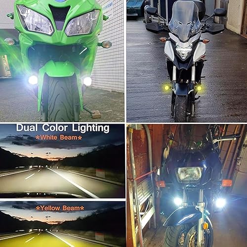 Miniatura 6 de Ourbest Focos de motocicleta con interruptor, luces LED estroboscópicas de haz amarillo y blanco para vehículos agrícolas, equipos pesados para