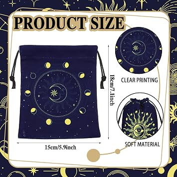 Paterr 16 Pcs Velvet Storage Bag for Tarot Cards, Runes, Dice - Vintage Drawstring Pouches for Jewelry and Tarot Enthusiasts, 7.1 x 5.9 Inch (Classic Style)
