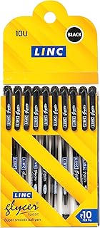 0.6 mm Glycer Smooth Ball Pen | Black Ink | Set of 10