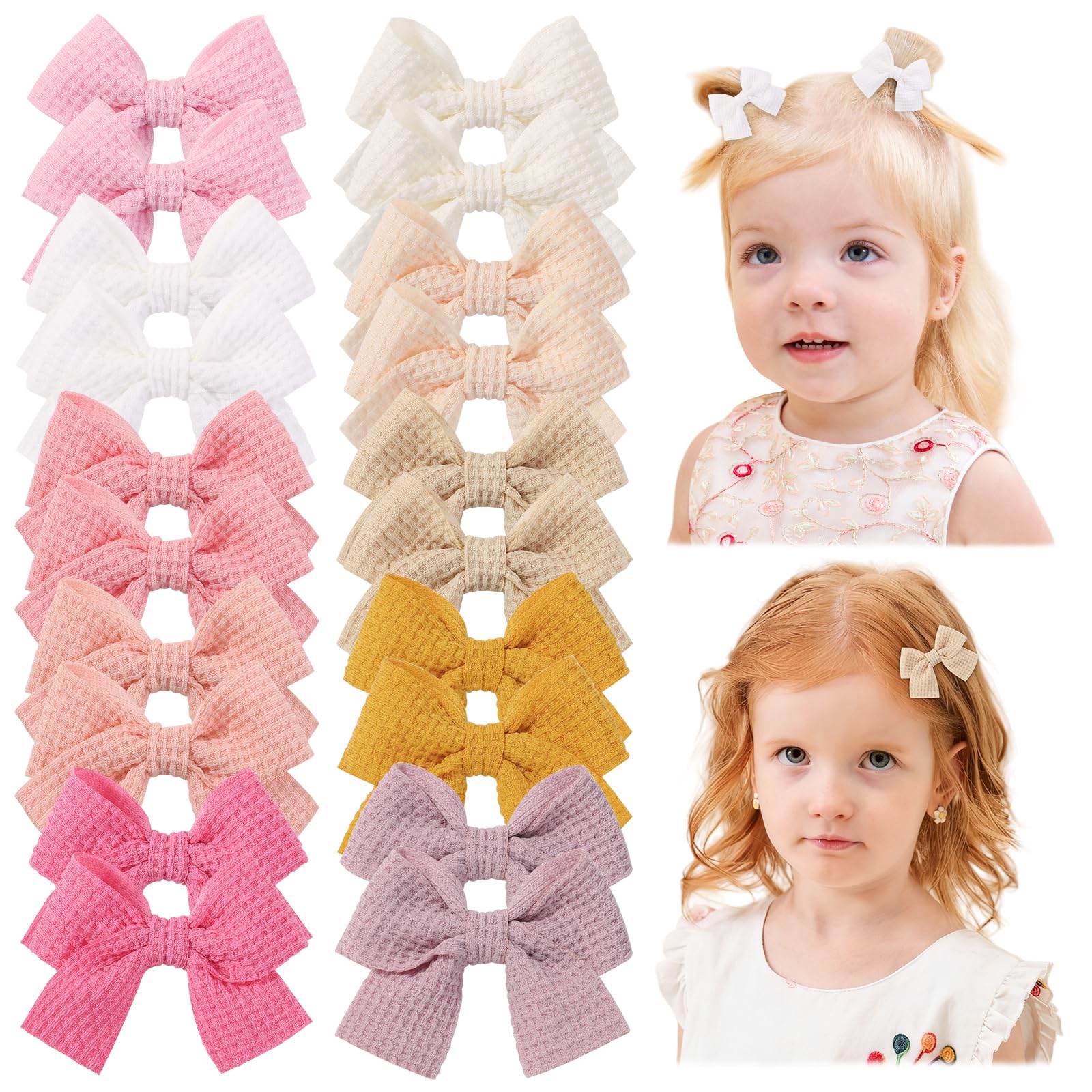 Jollybows 20pcs Baby Girls Hair Bows Clips, 2" Mini Alligator Clip Toddler Pigtail Bow Fine Hair Clip for Little Girls Kids Infant โ image 1