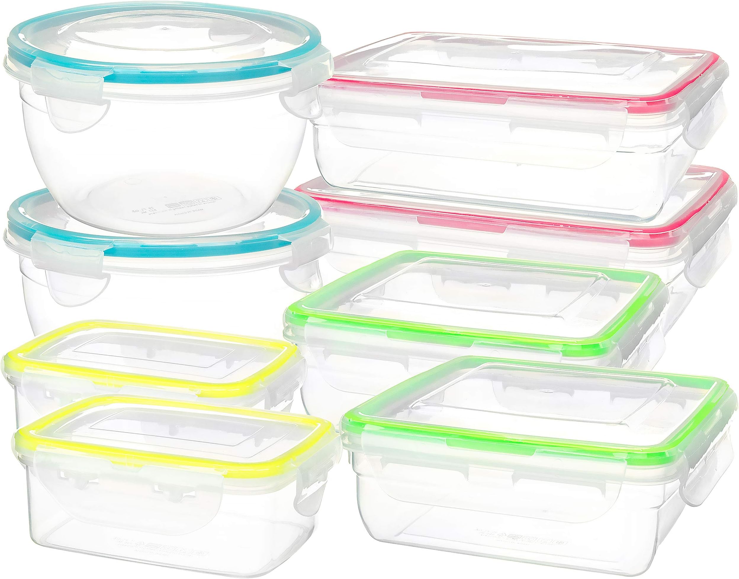 16-Piece Clip Lock Food Storage Container Set – Airtight, Microwave & Dishwasher Safe Kitchen Boxes for Meal Prep and Organization