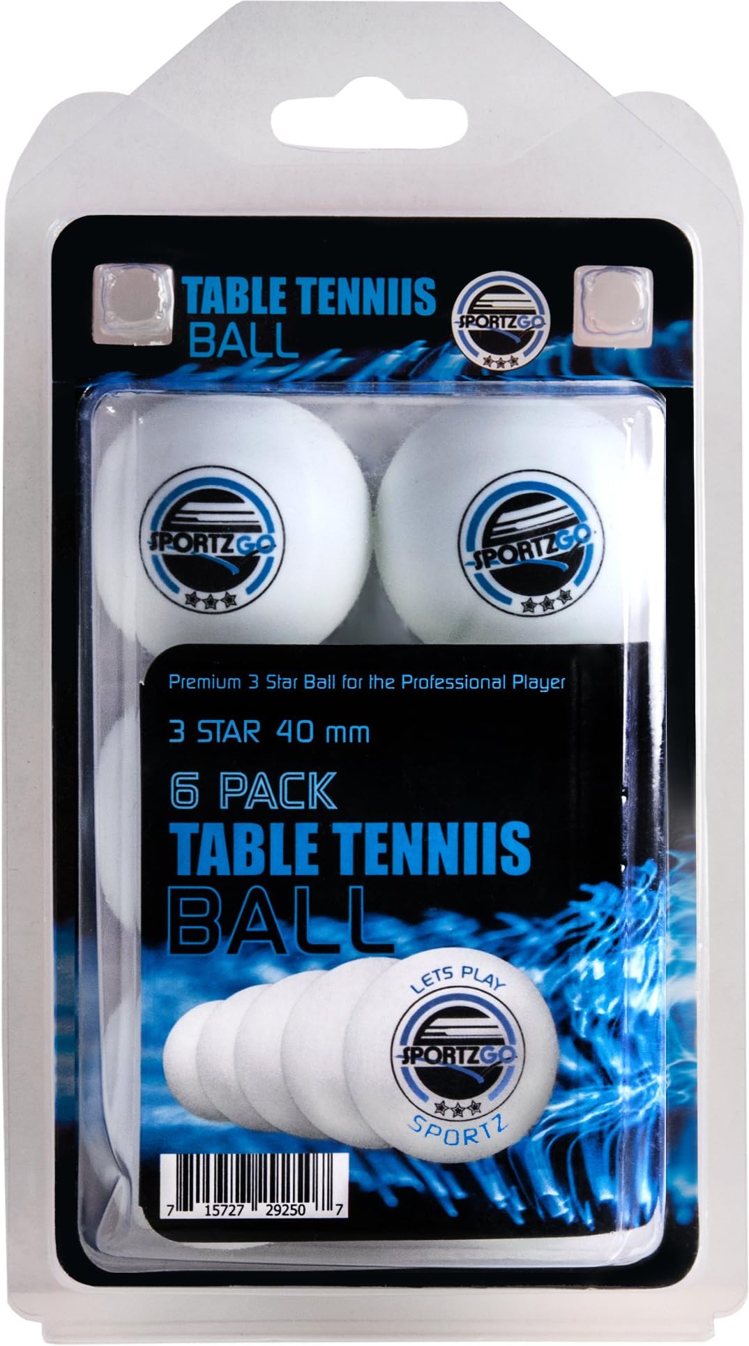 SportzGo Table Tennis Ping Pong Balls - 3 Star Advanced Training Regulation Size Balls Tables Pingpong Beer Pong Ball 40mm Great for Ping Pong Tournament or Amateur Games