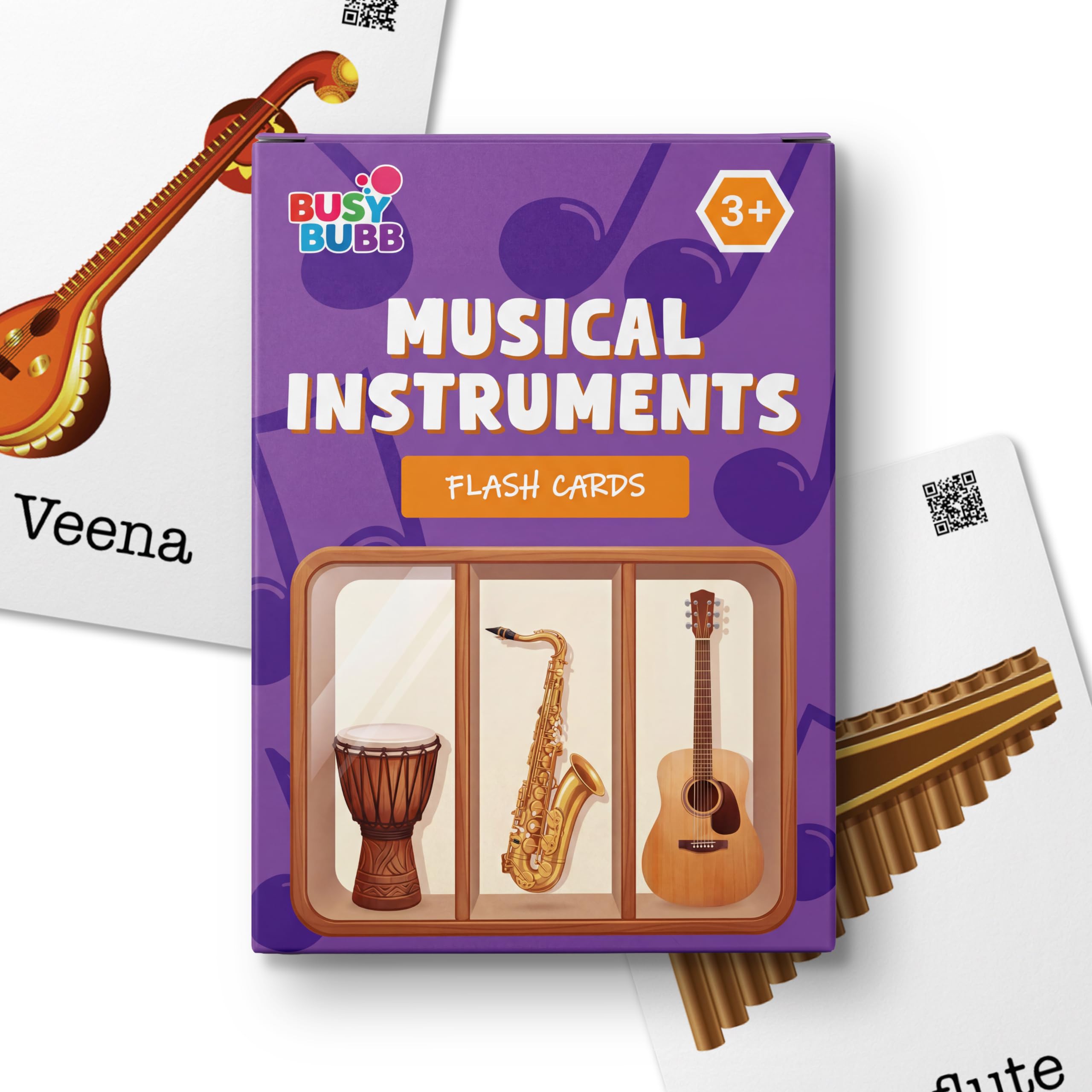 Busy Bubb - Musical Instruments Flash Cards | 36 Laminated Cards | Age Group: 2-4 Years | Science Educational & Fun Activity for Kids-image-21