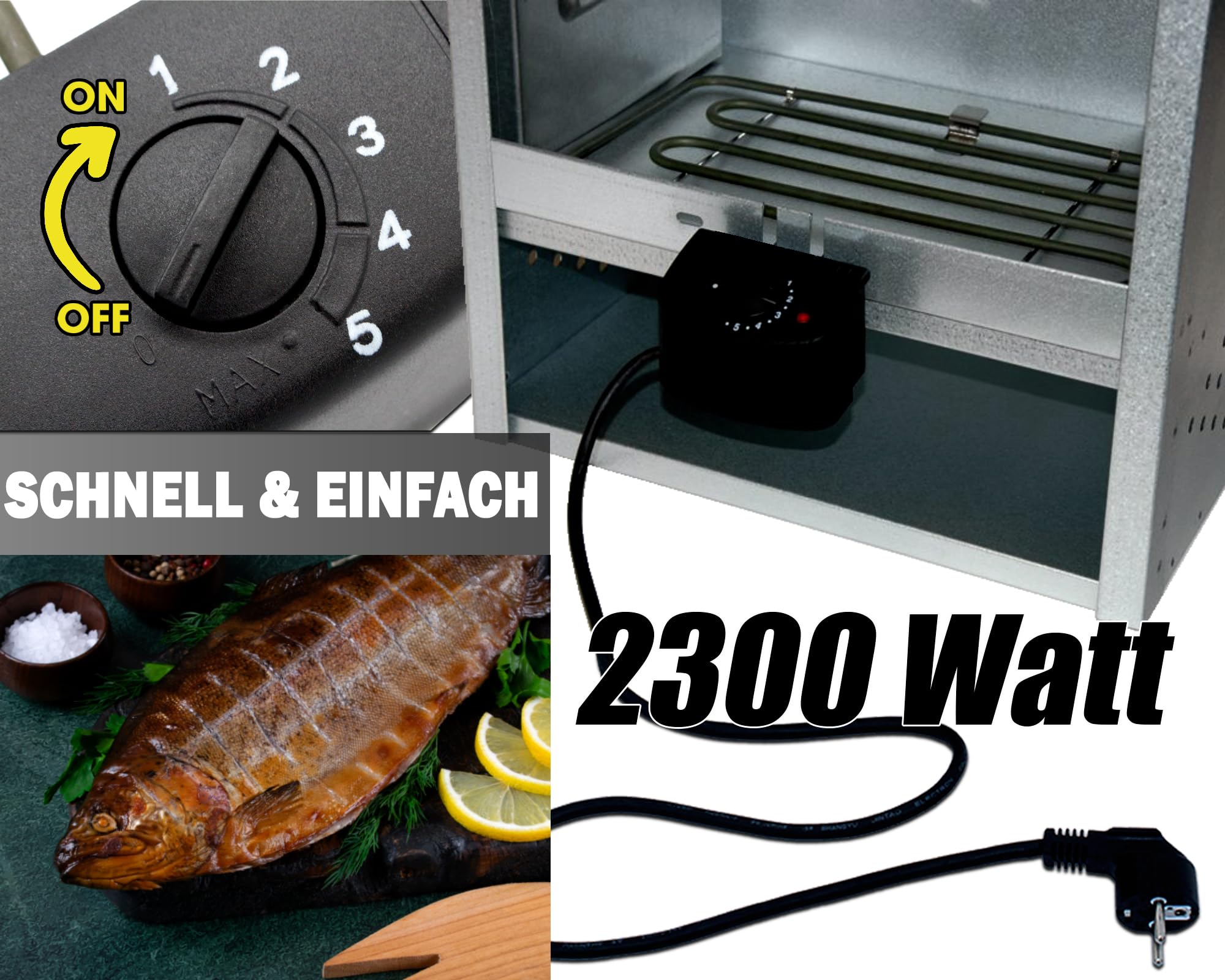 Angel-Berger Premium Elektroheizung für Räucherofen Räucherheizung Heizspirale