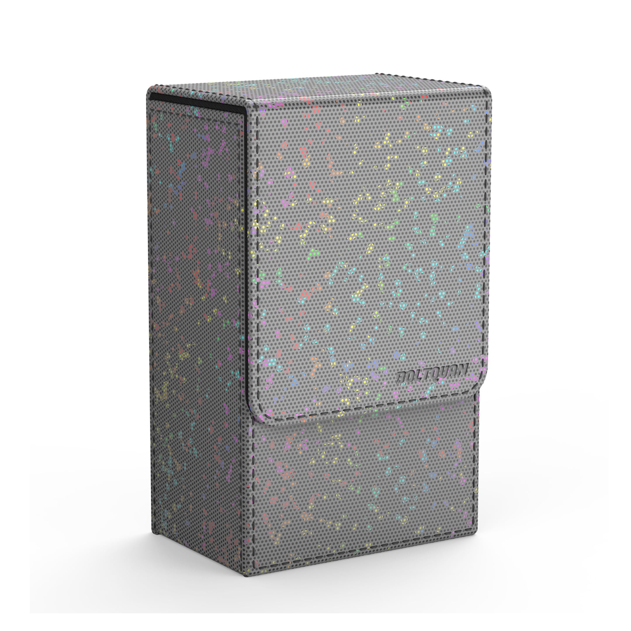 Boltquan Pearlized Grey Tarot Card Holder with Black Interior  Fold-Top Case with Magnetic Lid Closure  Fits Standard Tarot Decks  Outer Dimensions 5.39 x 3.38 x 2 Inches (Pearlized Grey)