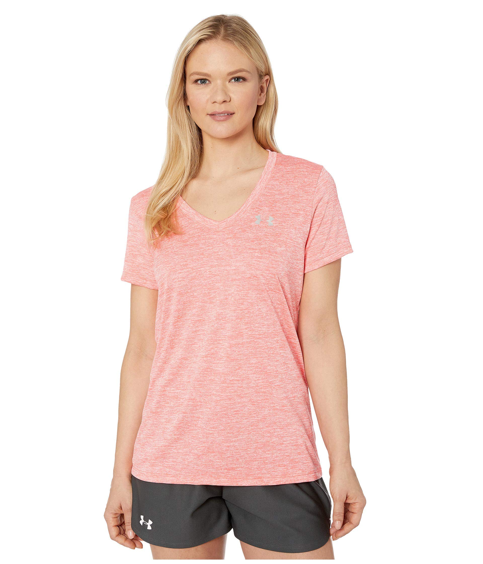Under Armour Womens Tech V-Neck Twist Short-Sleeve T-Shirt